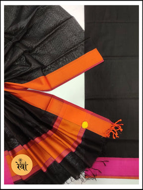 Maheshwari Black Multicolor Suit