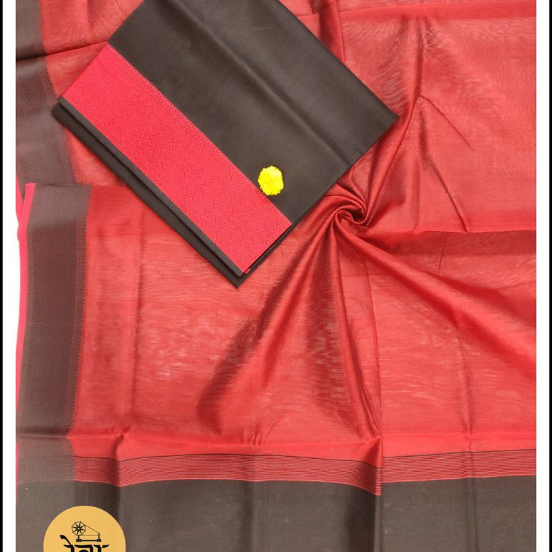 Maheshwari Black-Red Multicolor Dress Suit