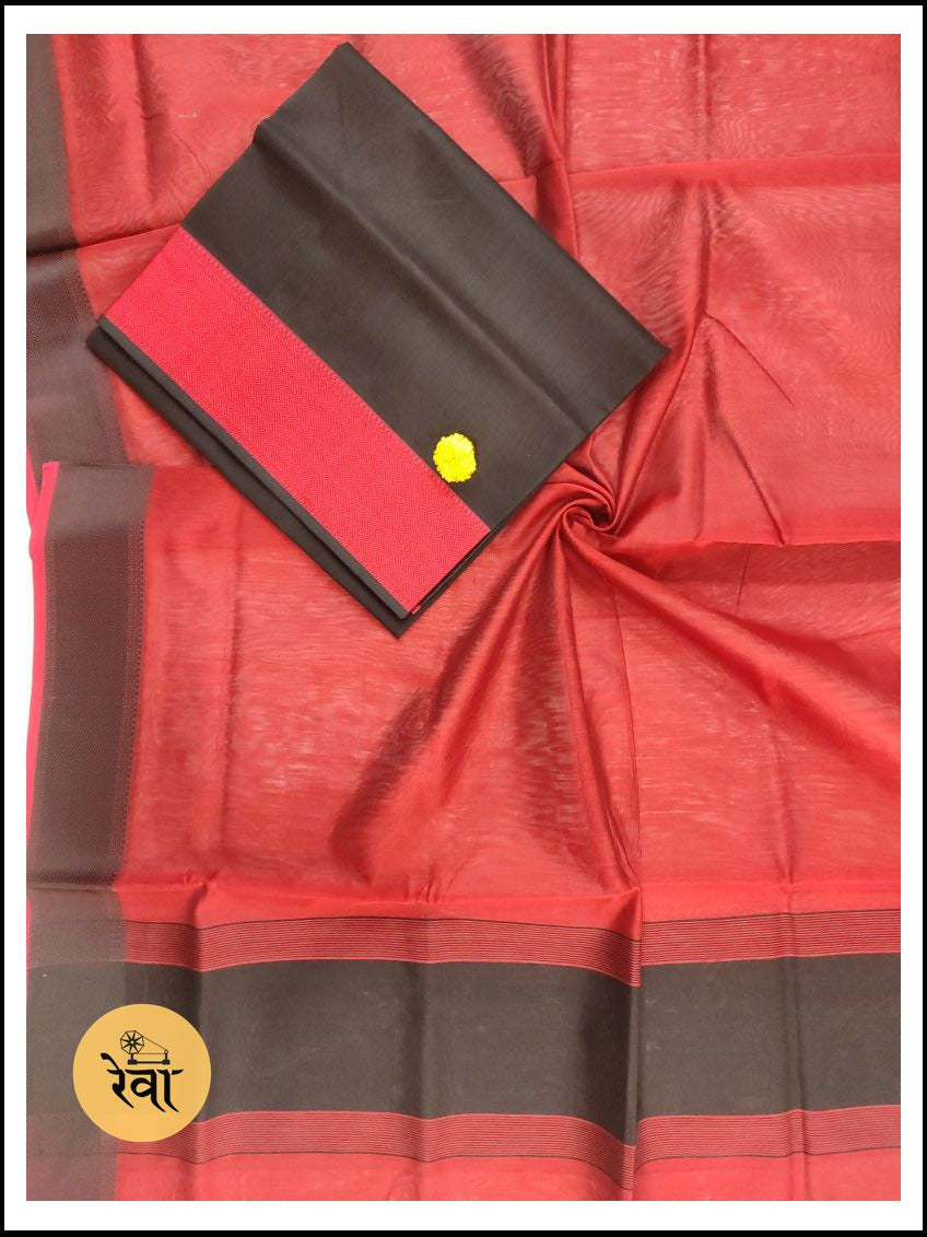 Maheshwari Black-Red Multicolor Dress Suit