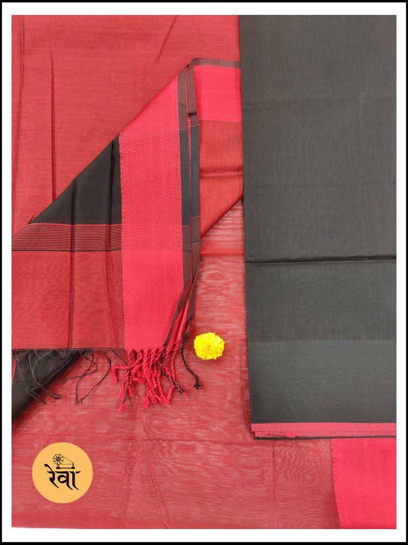 Maheshwari Black-Red Multicolor Dress Suit