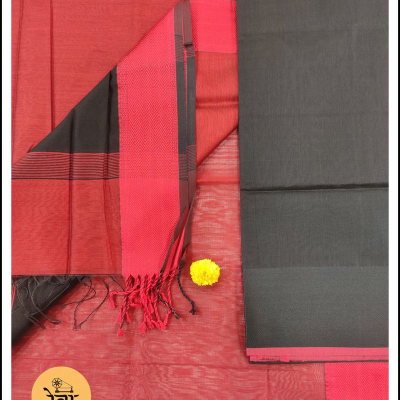 Maheshwari Black-Red Multicolor Dress Suit