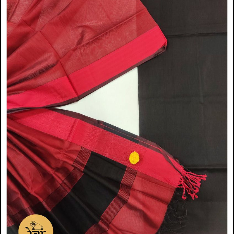 Maheshwari Black-Red Multicolor Dress Suit