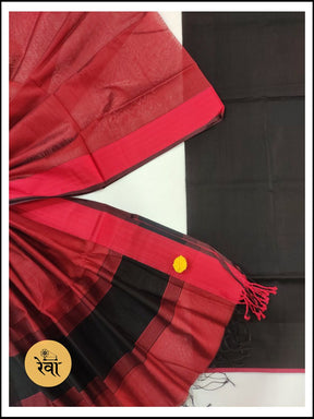 Maheshwari Black-Red Multicolor Dress Suit