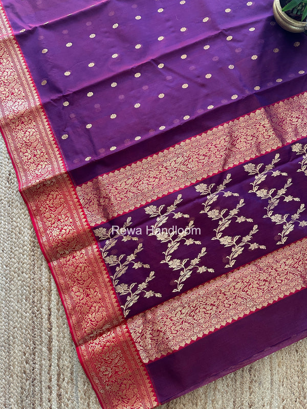 Purple Chanderi Katan Silk Nakshi Border Saree KSS07