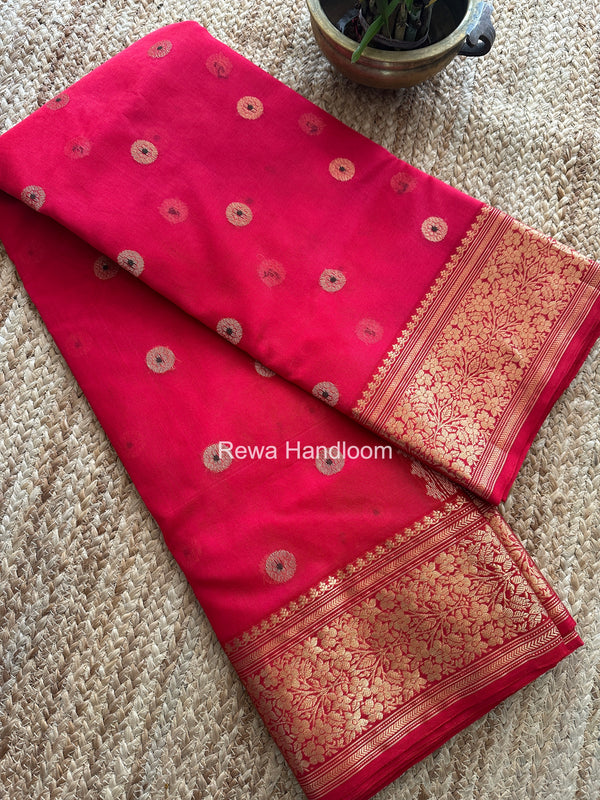Chanderi Katan Silk Nakshi Border Saree