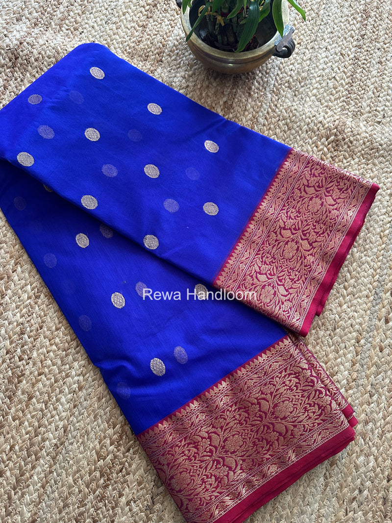 Chanderi Katan Silk Nakshi Border Saree