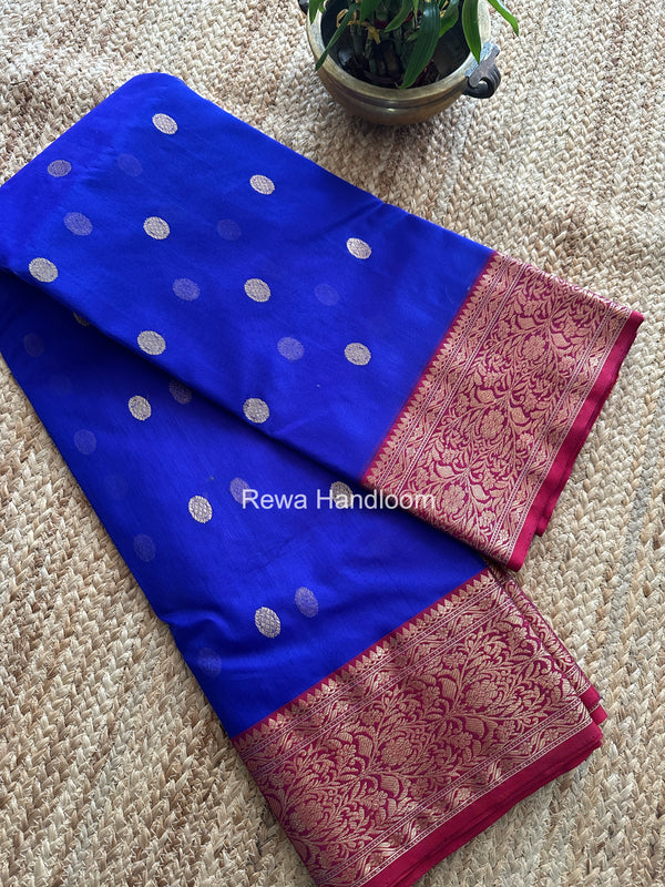 Chanderi Katan Silk Nakshi Border Saree
