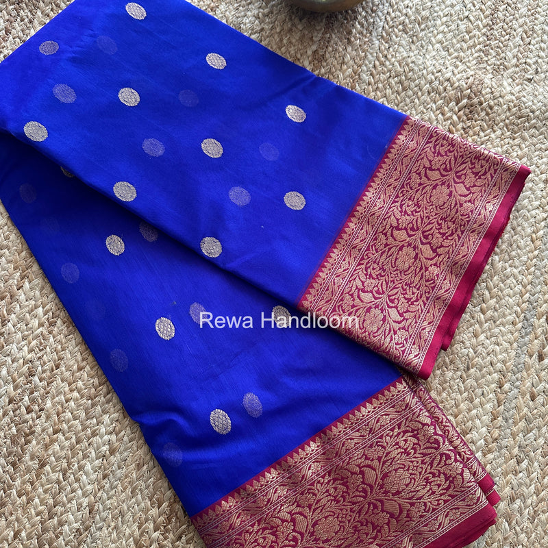 Chanderi Katan Silk Nakshi Border Saree