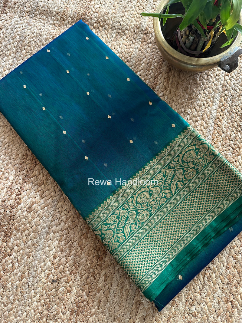 Morpankhi Chanderi Katan Silk Nakshi Border Saree CKNBS03