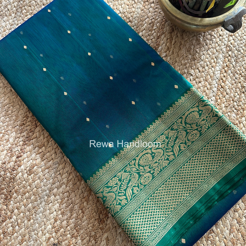 Morpankhi Chanderi Katan Silk Nakshi Border Saree CKNBS03