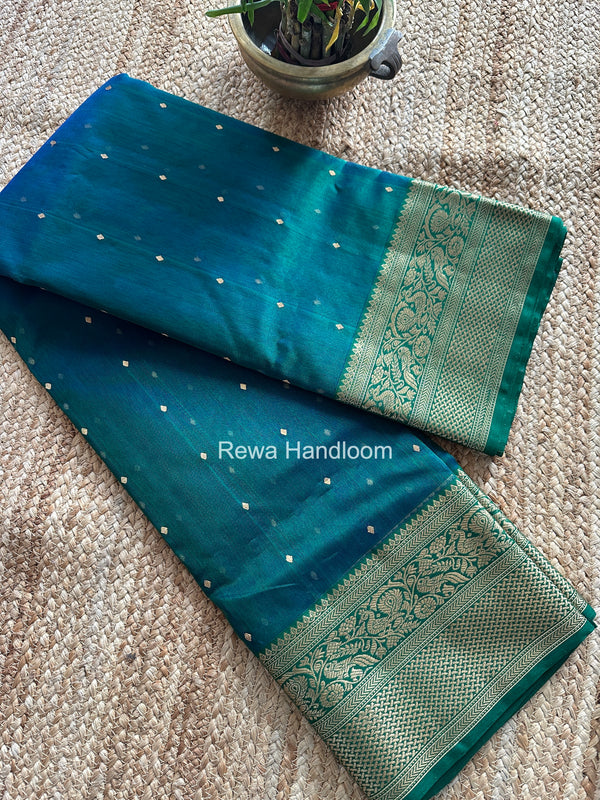 Chanderi Katan Silk Nakshi Border Saree