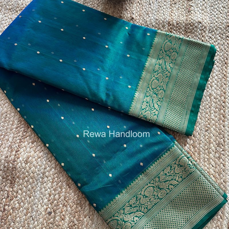 Chanderi Katan Silk Nakshi Border Saree