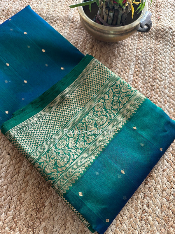 Morpankhi Chanderi Katan Silk Nakshi Border Saree CKNBS03