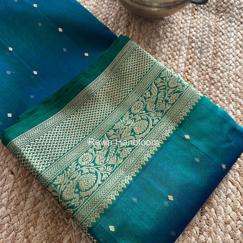 Morpankhi Chanderi Katan Silk Nakshi Border Saree CKNBS03