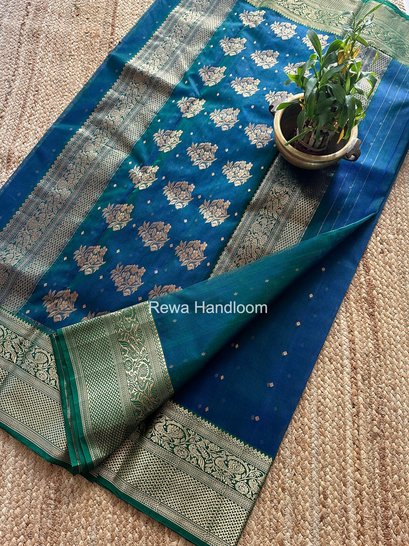 Morpankhi Chanderi Katan Silk Nakshi Border Saree CKNBS03