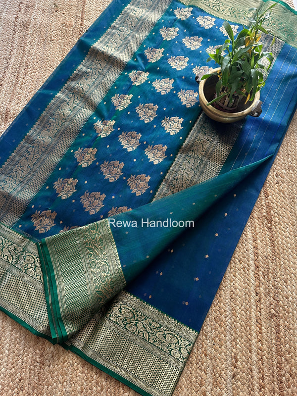 Morpankhi Chanderi Katan Silk Nakshi Border Saree CKNBS03
