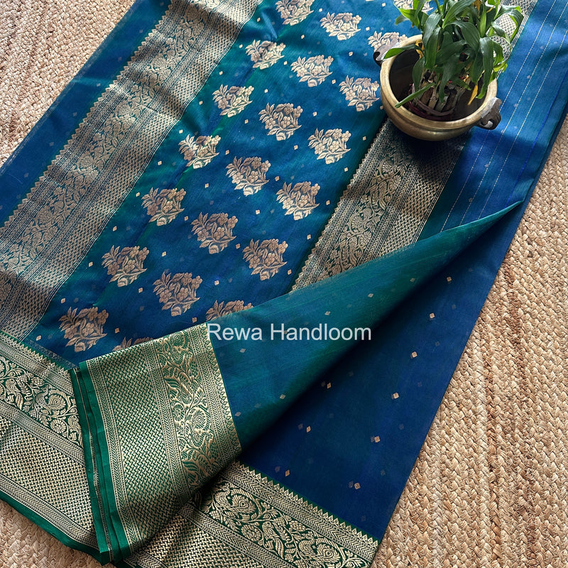 Morpankhi Chanderi Katan Silk Nakshi Border Saree CKNBS03