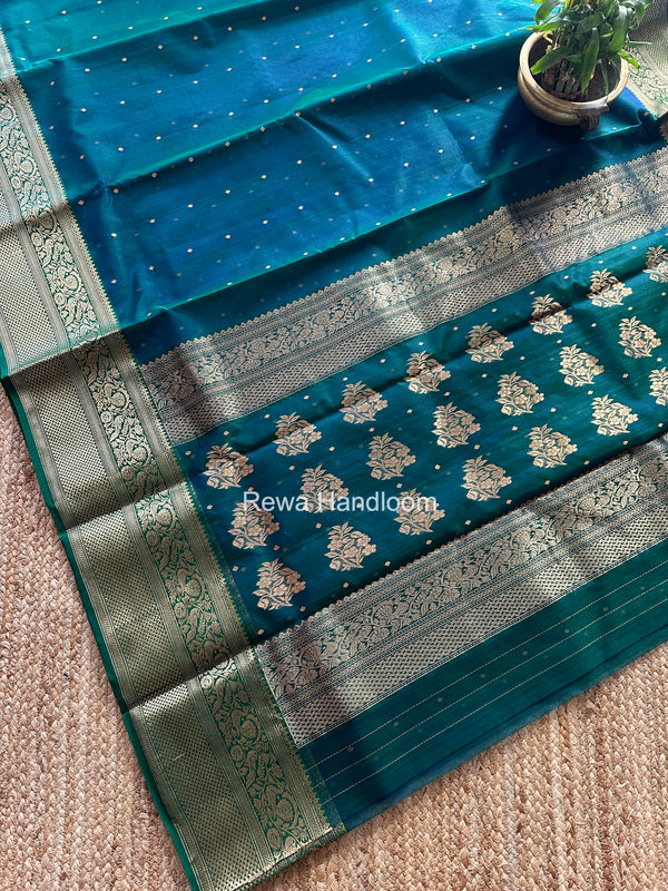 Morpankhi Chanderi Katan Silk Nakshi Border Saree CKNBS03