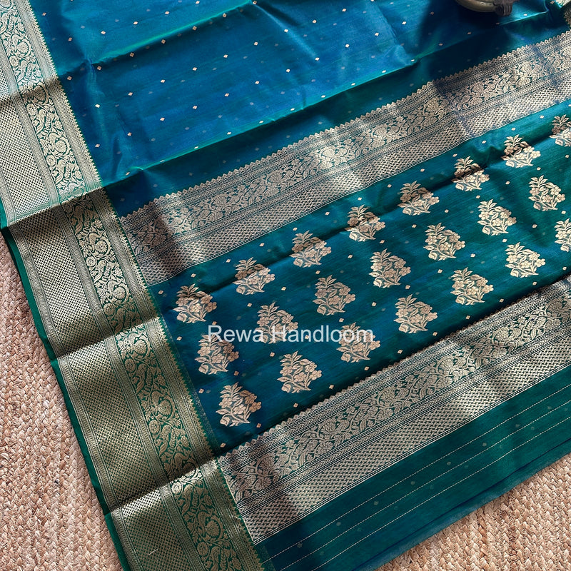 Morpankhi Chanderi Katan Silk Nakshi Border Saree CKNBS03