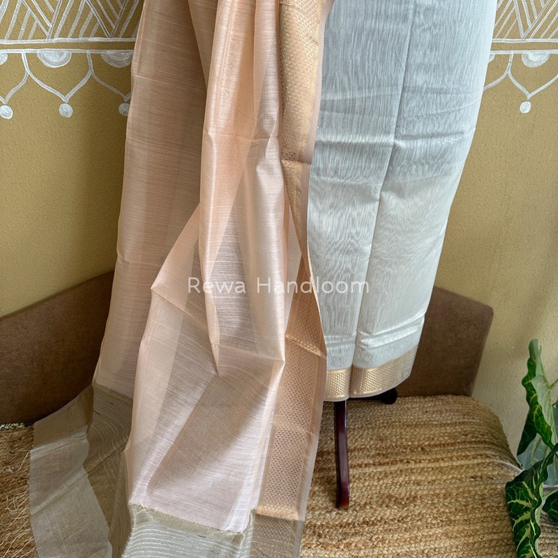 Maheshwari Off White-Light Peach Top-Dupatta Suit ZPS06