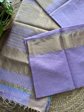 Maheshwari  Purple Zari Checkered Sarees-ZCHX023