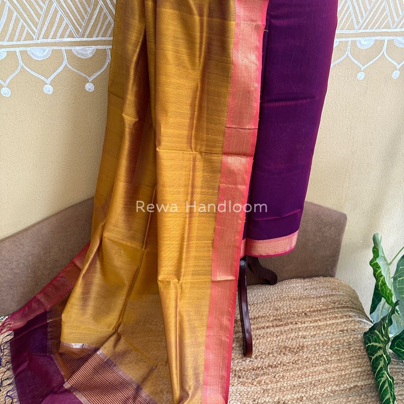 Maheshwari Magenta-Mustard Yellow Top-Dupatta Suit ZPS02