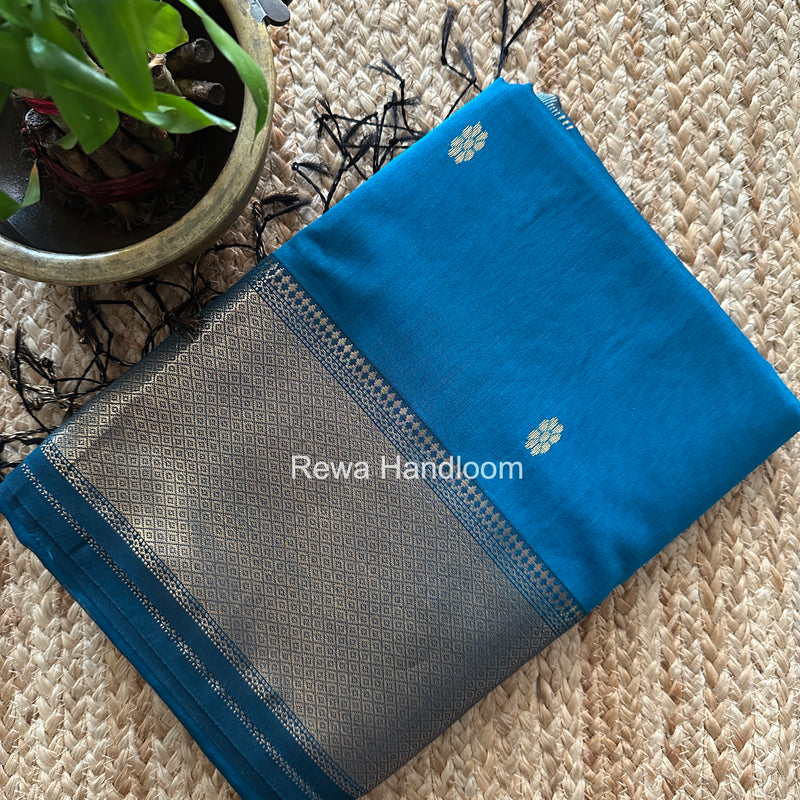 Maheshwari Rama Flower Skirt Butti Saree ZSB0146