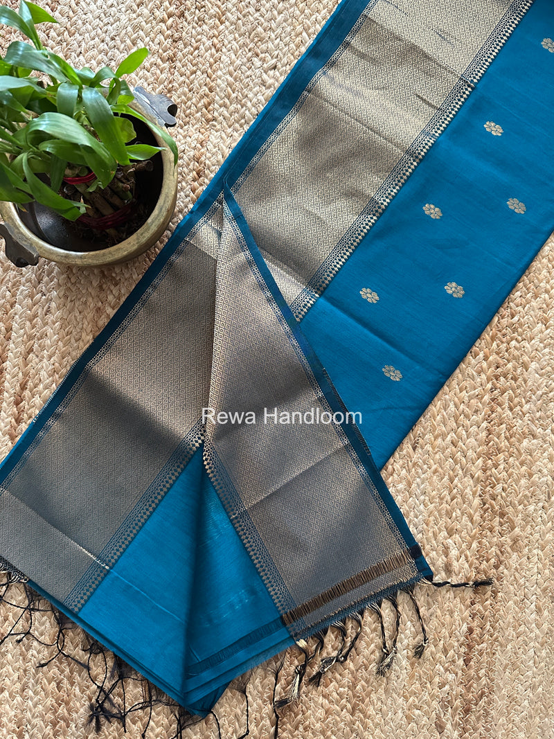 Maheshwari Rama Flower Skirt Butti Saree ZSB0146