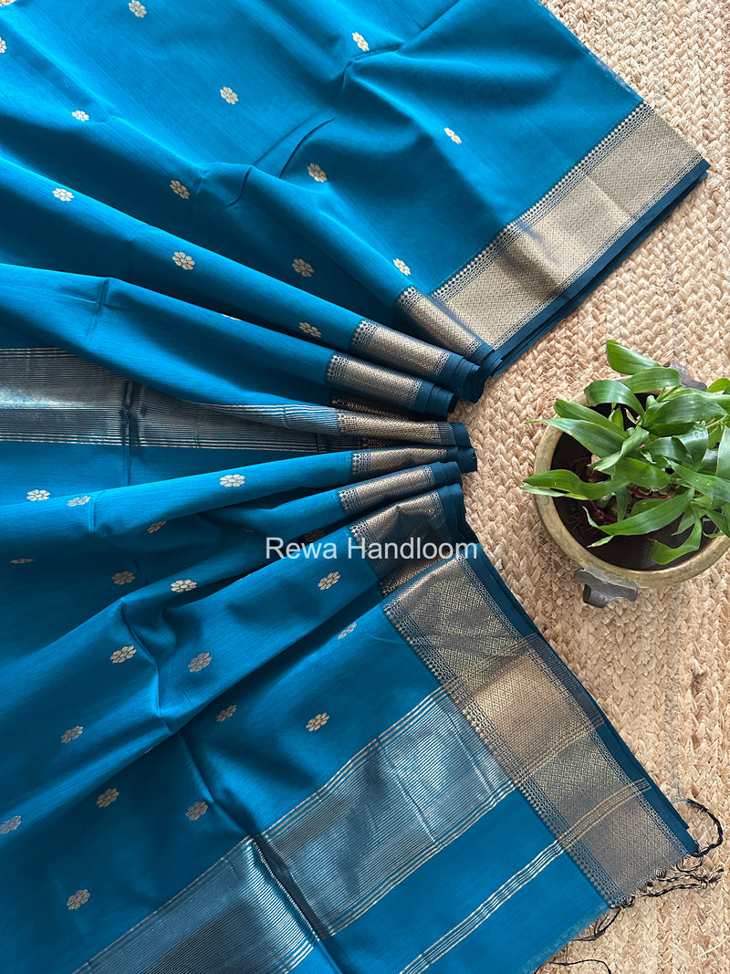 Maheshwari Rama Flower Skirt Butti Saree ZSB0146