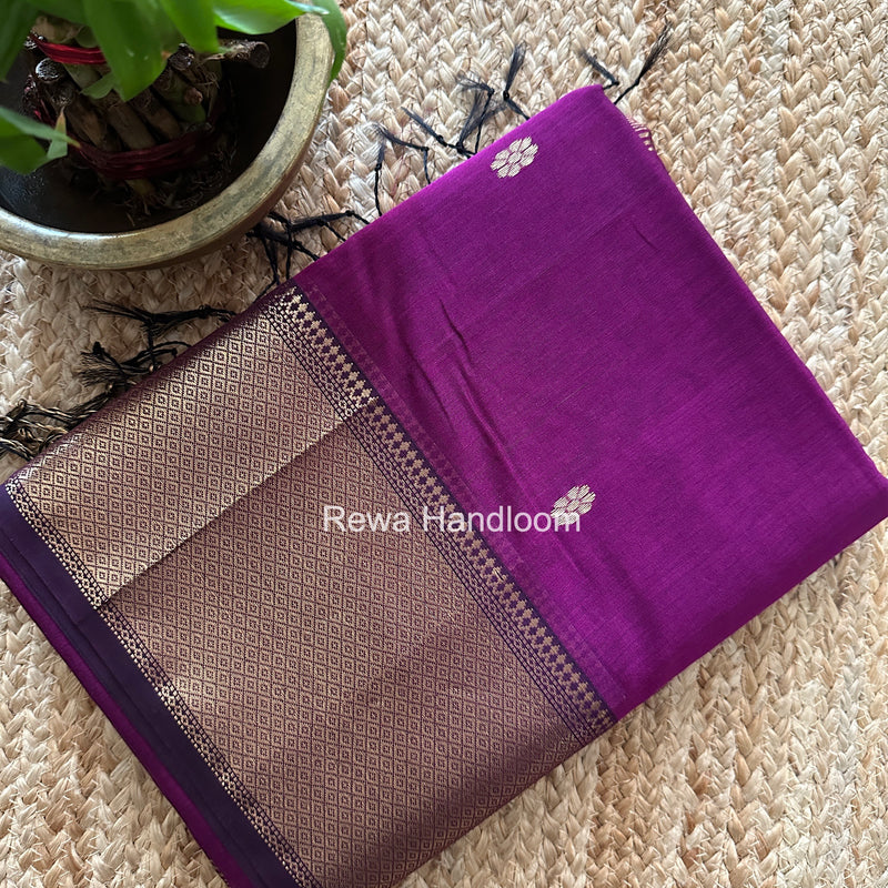 Maheshwari Purple Flower Skirt Butti Saree ZSB0147