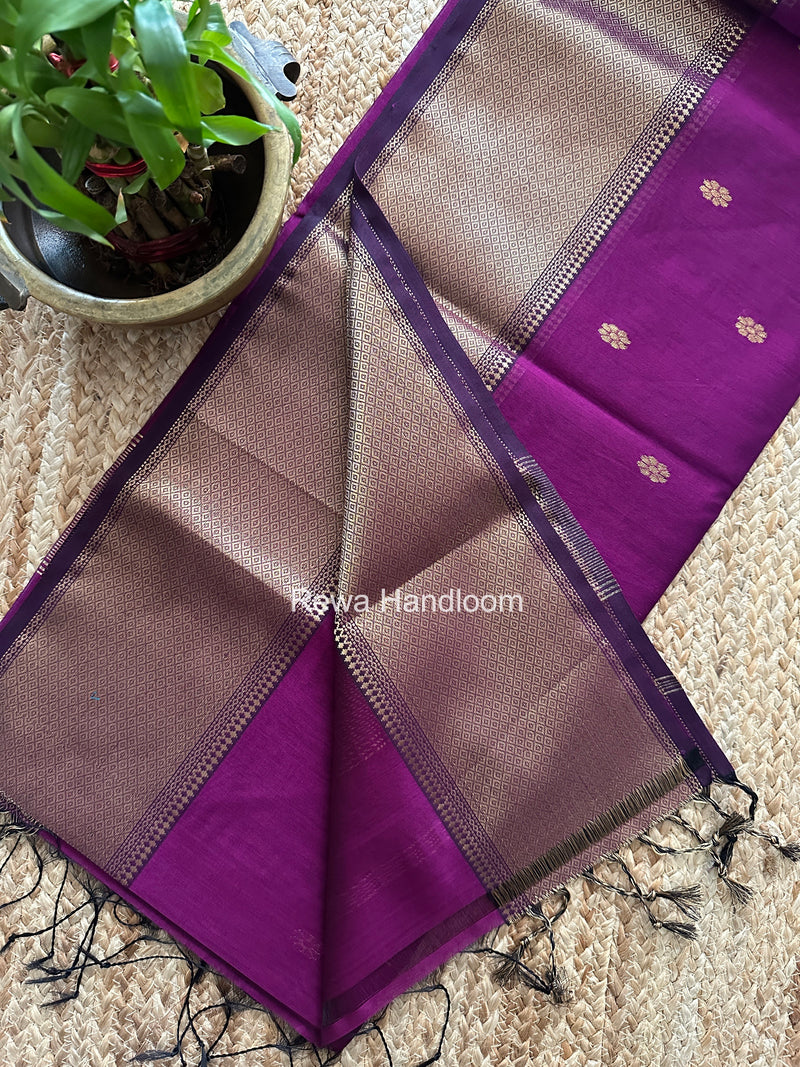 Maheshwari Purple Flower Skirt Butti Saree ZSB0147
