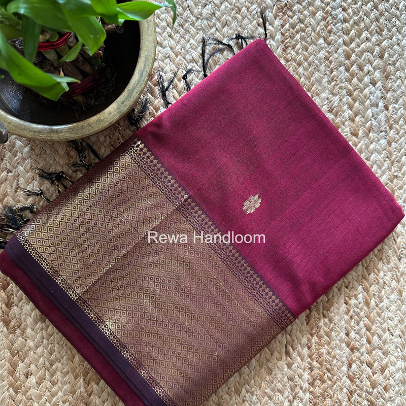 Maheshwari Maroon Flower Skirt Butti Saree ZSB0150