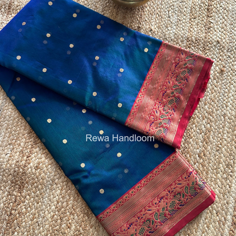 Chanderi Katan Silk Nakshi Border Saree