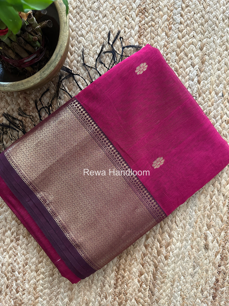 Maheshwari Magenta Flower Skirt Butti Saree ZSB0148