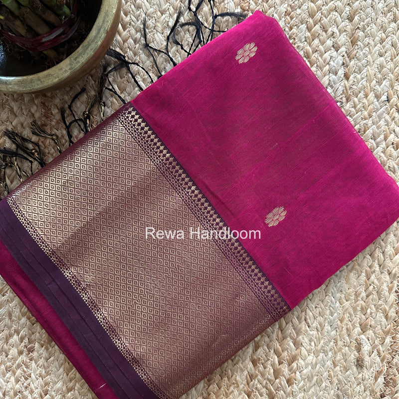 Maheshwari Magenta Flower Skirt Butti Saree ZSB0148