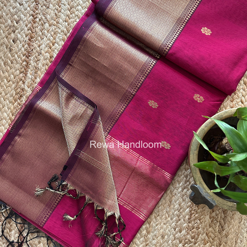 Maheshwari Flower Skirt Butti Saree