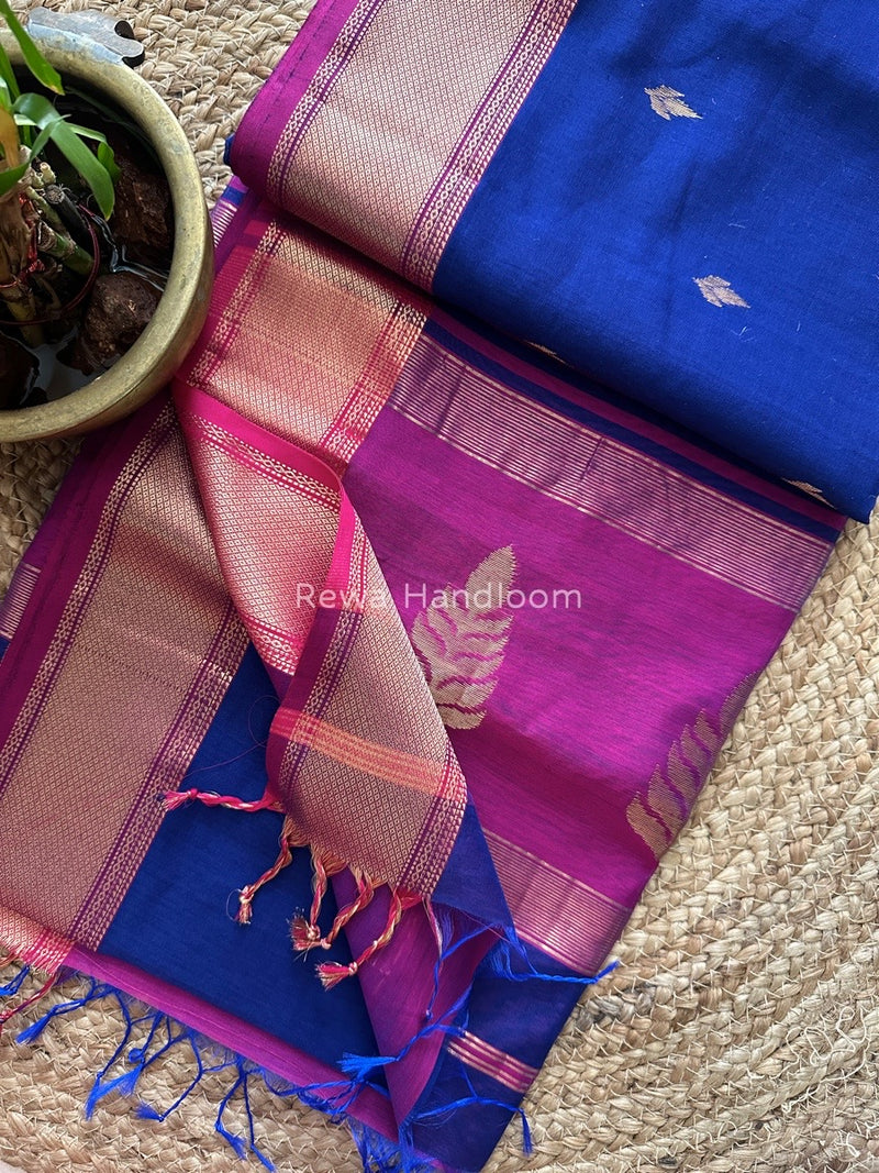 Butta Pallu Zari Border Saree ~ Maheshwari Saree