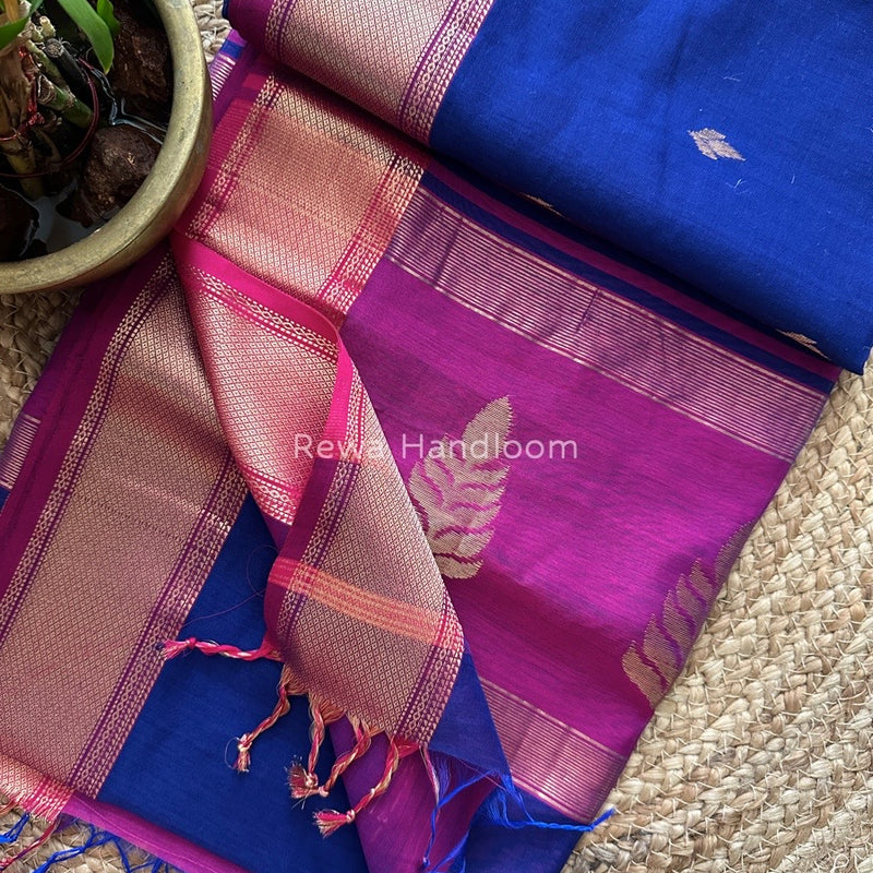 Butta Pallu Zari Border Saree ~ Maheshwari Saree