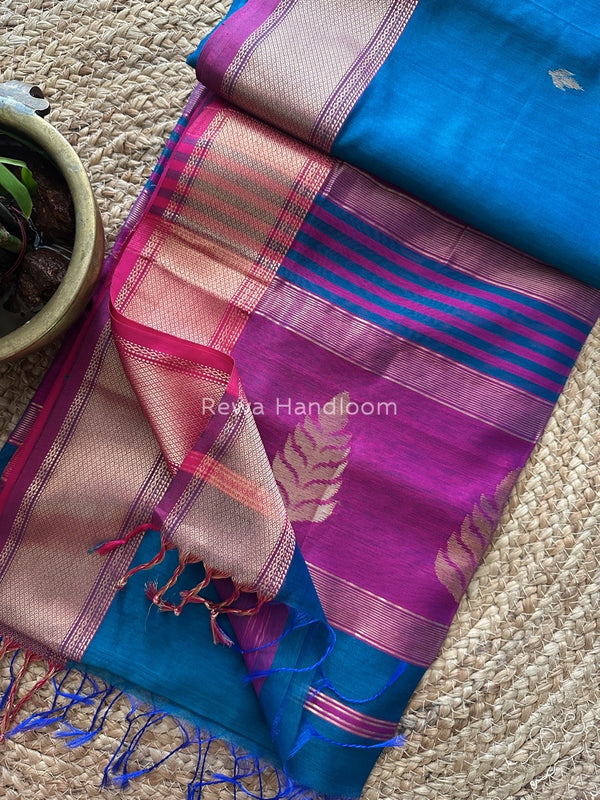 Butta Pallu Zari Border Saree ~ Maheshwari Saree