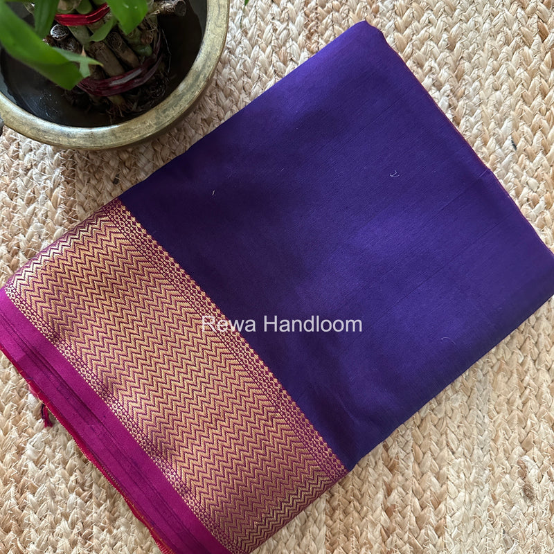 Maheshwari Violet Shaded Plain Saree ZBPS013