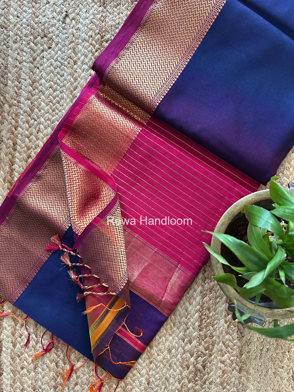 Maheshwari Shaded Plain Saree 
