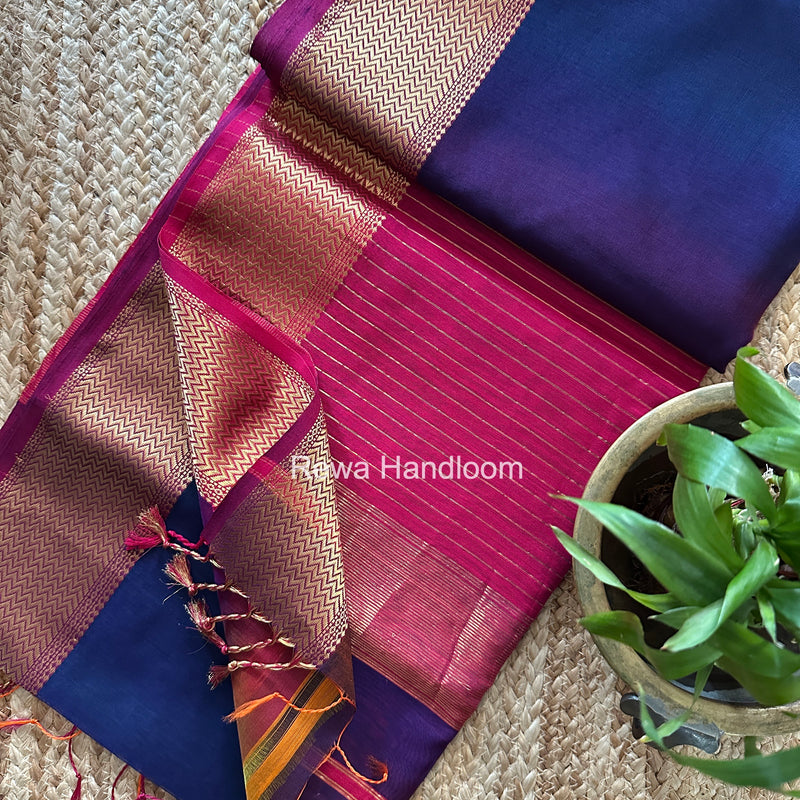 Maheshwari Shaded Plain Saree 
