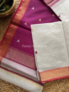 Grey Motifs ~ Maheshwari Saree-SBT08