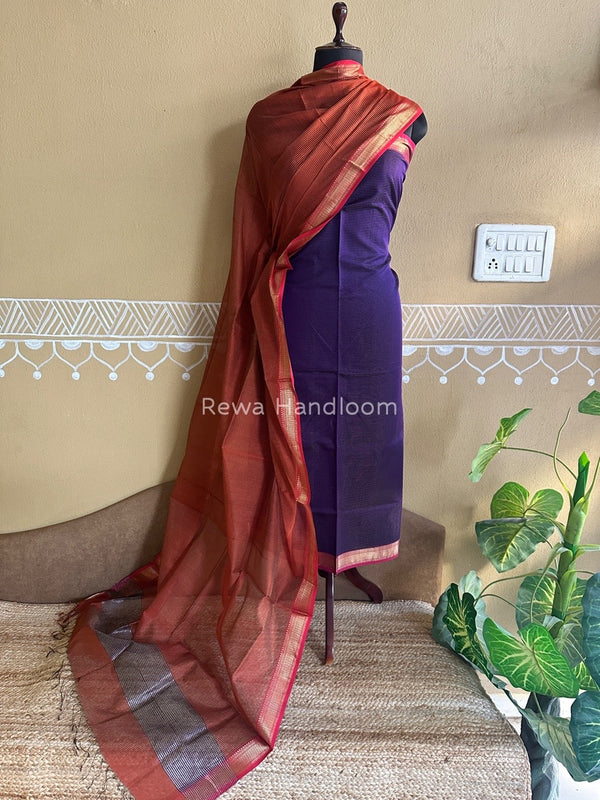 Maheshwari Tissue Top-Dupatta
