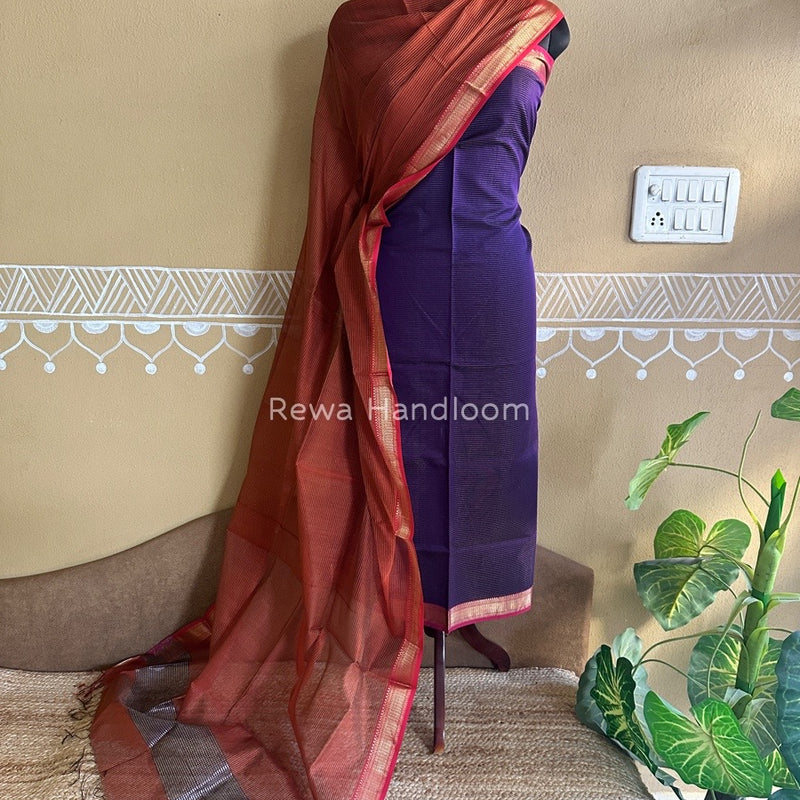 Maheshwari Tissue Top-Dupatta