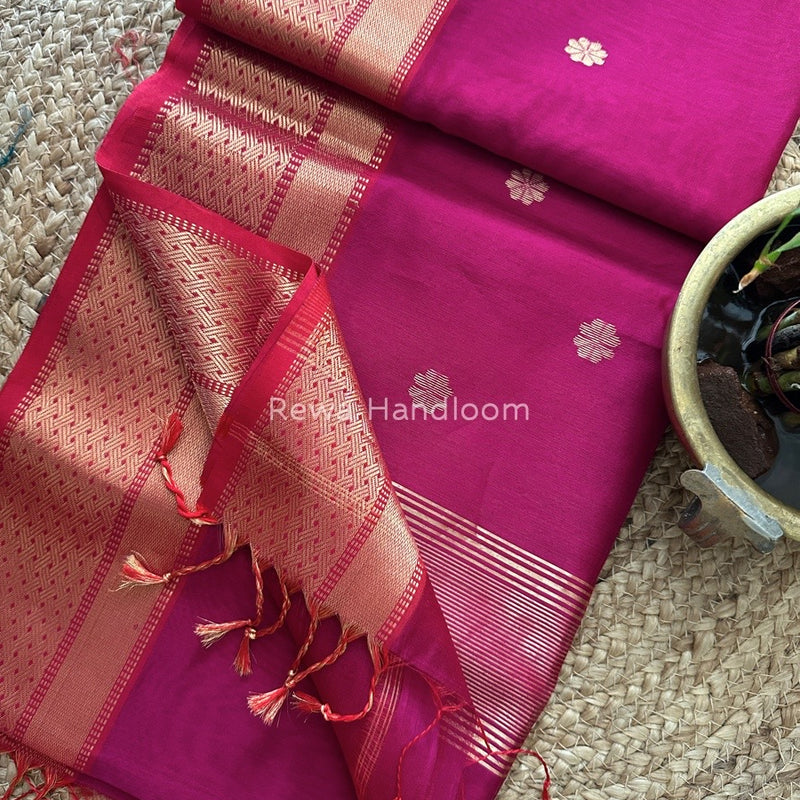Zari Butti Maheshwari Saree