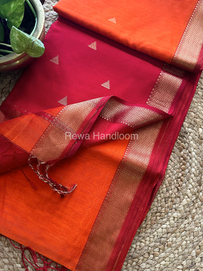 Orange Motifs ~ Maheshwari Saree-SBT020