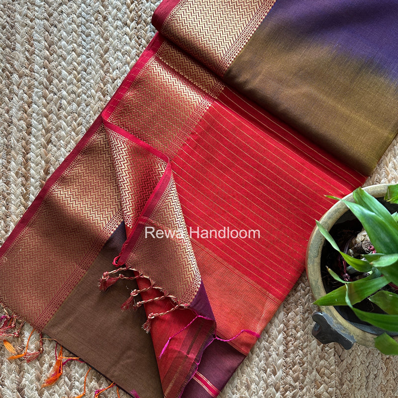 Maheshwari Shaded Plain Saree