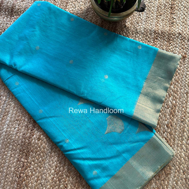 Chanderi Butta Zari Border Saree