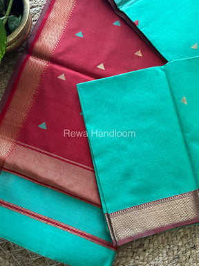 Sea Green Motifs ~ Maheshwari Saree-SBT017